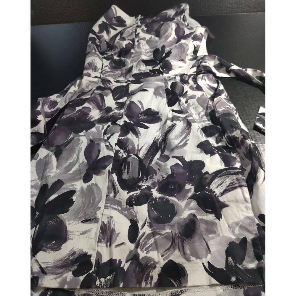 Corey P Cocktail Dress B&W Floral Pattern Sleeveless‎ Womens Size 6